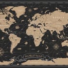 Miniatura fototapety Stylizowana mapa świata na czarnym tle