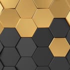 Miniatura fototapety Złote i czarne heksagony 3D