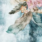 Miniatura fototapety Liście i Kwiaty na Akwarelowym Tle