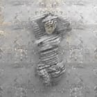 Miniatura fototapety Postać z Pasków na Abstrakcyjnym Tle