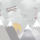 Miniatura fototapety Balony i samoloty nad górami
