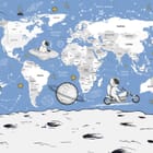 Miniatura fototapety Astronauci na mapie świata