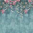 Miniatura fototapety Egzotyczne kwiaty na turkusowym tle