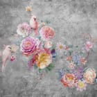 Miniatura fototapety Kwiaty i Różowe Ptaki