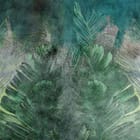 Miniatura fototapety Zielone liście na niebieskim tle