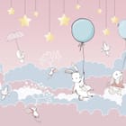 Miniatura fototapety Króliki z Balonami na Chmurach