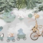 Miniatura fototapety Żyrafa na rowerze z balonem