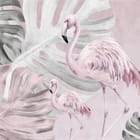 Miniatura fototapety Flamingi wśród liści monstery