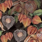 Miniatura fototapety Kolorowe owoce z liśćmi na ciemnym tle