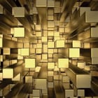 Miniatura fototapety Złote Bryły w Przestrzeni 3D