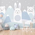 Miniatura fototapety Zimowy krajobraz ze zwierzętami we wnętrzu pokoju dziecka