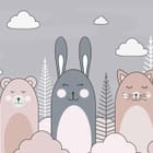 Miniatura fototapety Uśmiechnięte zwierzęta w lesie