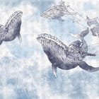 Miniatura fototapety Wieloryby i statki w powietrzu