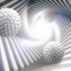 Miniatura fototapety Geometryczne kule w tunelu 3D