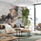 Miniatura fototapety Abstrakcyjne wzory fluid art we wnętrzu salonu