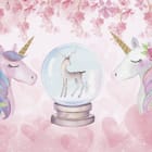 Miniatura fototapety Jednorożce z kulą śnieżną