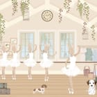 Miniatura fototapety Króliczki baletnice w sali tanecznej