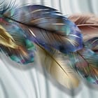 Miniatura fototapety Kolorowe Pióra na Białym Tle