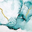 Miniatura fototapety Abstrakcyjne Niebieskie Plamy i Złote Linie