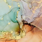 Miniatura fototapety Pastelowa Abstrakcja z Złotymi Akcentami