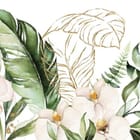 Miniatura fototapety Kompozycja liści i kwiatów