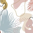 Miniatura fototapety Abstrakcyjne kształty i liście