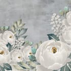 Miniatura fototapety Białe kwiaty na szarym tle