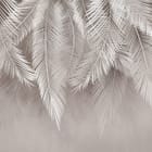 Miniatura fototapety Białe liście palmowe na szarym tle