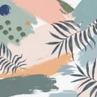 Miniatura fototapety Liście palmowe na pastelowym tle