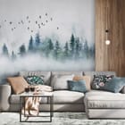 Miniatura fototapety Mglisty Las Iglasty we wnętrzu salonu