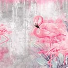 Miniatura fototapety Różowe flamingi wśród liści