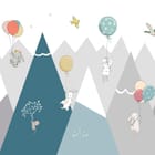 Miniatura fototapety Króliki z balonami w górach