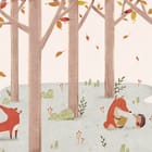 Miniatura fototapety Lis z książką w lesie