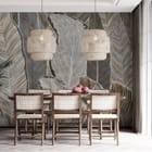 Miniatura fototapety Liście w odcieniach brązu i szarości we wnętrzu kuchni