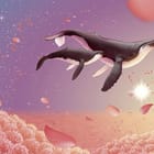 Miniatura fototapety Wieloryby w Różowych Chmurach