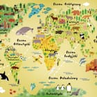 Miniatura fototapety Mapa świata dla dzieci z ikonami