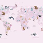 Miniatura fototapety Mapa świata z ilustracjami zwierząt