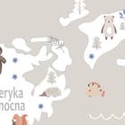 Miniatura fototapety Mapa świata dla dzieci z kontynentami fragment #2