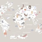 Miniatura fototapety Mapa świata dla dzieci z kontynentami