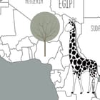 Miniatura fototapety Mapa świata dla dzieci z zwierzętami fragment #1