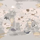 Miniatura fototapety Mapa świata z balonami dla dzieci