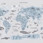 Miniatura fototapety Mapa świata z oceanami dla dzieci