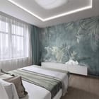 Miniatura fototapety Tropikalna Dżungla z Orchideami we wnętrzu sypialni