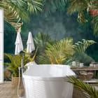 Miniatura fototapety Tropikalna Dżungla z Orchideami we wnętrzu łazienki