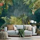 Miniatura fototapety Tropikalna Dżungla z Orchideami we wnętrzu salonu