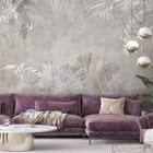 Miniatura fototapety Tropikalne liście i orchidee we wnętrzu salonu