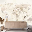 Miniatura fototapety Mapa świata z kontynentami we wnętrzu salonu