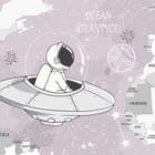 Miniatura fototapety Astronauci na mapie świata fragment #1