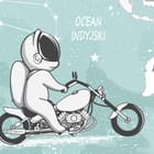 Miniatura fototapety Astronauci i mapa świata fragment #1