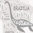 Miniatura fototapety Mapa świata z dinozaurami dla dzieci fragment #1